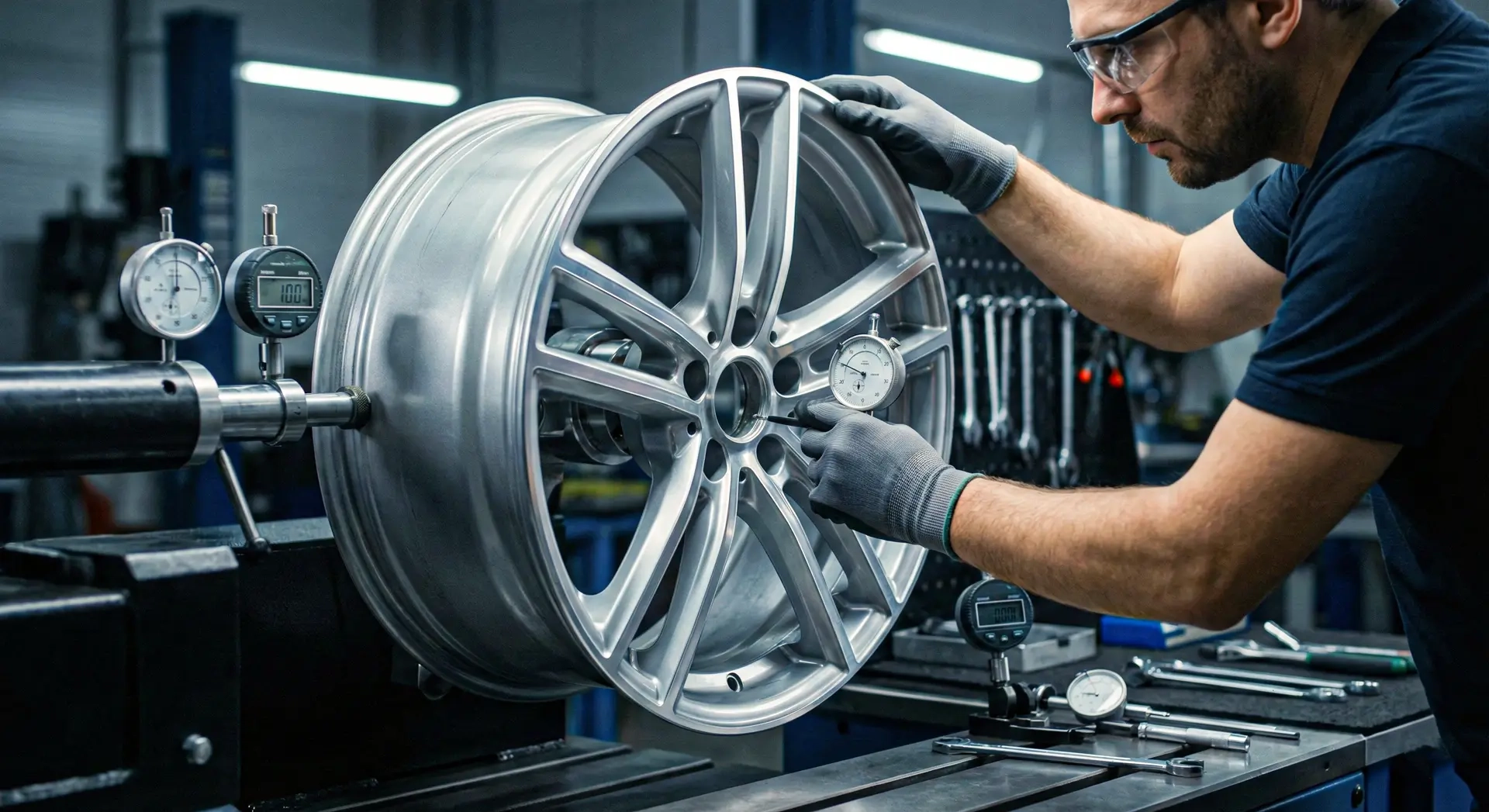 Felgen richten in Düsseldorf – Beseitigung von Höhenschlag an Alufelgen